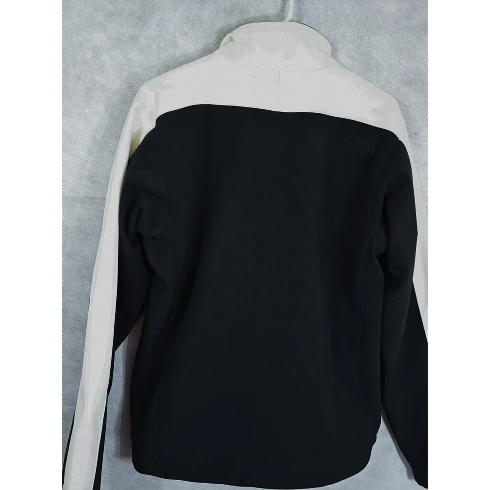 The North Face Mens T183 Softshell Jacket Black Cream Colorblock Full Zip Small